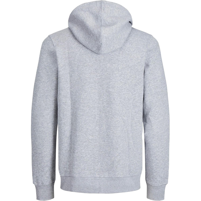 Чоловіча толстовка з капюшоном та блискавкою Jack & Jones JJEBRADLEY Sweat Zip Hood, Relaxed Fit, світло-сірий меланж