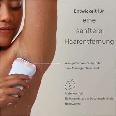 Епілятор Braun Silk-épil 7-011 для жінок, сріблястий: для вологого та сухого використання, водонепроникний, з бритвою, тримером для бікіні та чохлом