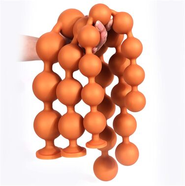 Анальні кульки Jinqian Silikon з 9 кульок, стимулятор G-точки, анальний дилататор, SM-іграшка для жінок та чоловіків (S-45 см, Ø 4 см)