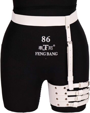 Жіночий шкіряний повзунок для панчіх, корсетний пояс, регульований, повзунок для ніг, каге для тіла, панчохи, стрічки для стегон (білий)