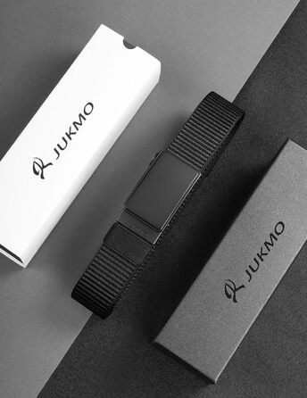 Автоматичний ремінь JUKMO для чоловіків, нейлоновий пояс з храповиком для джинсів та повсякденного одягу, чорний, ширина 3.8 см, розмір M (талія 91-105 см, довжина 125 см)