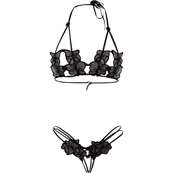 Топ-кроп WILLBET з мереживом на довгі рукави, чорний, універсальний розмір. Ідеальний для карнавалу та вечірок.