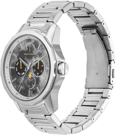 Чоловічий кварцовий годинник Armani Exchange з багатофункціональним циферблатом, сталевий браслет, 44 мм (Silver Tone And Grunge)