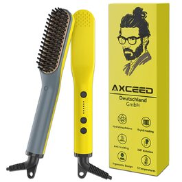 Електричний вирівнювач для бороди та волосся Axceed 2-in-1, іонна щітка-випрямляч з швидким нагріванням до 200°C