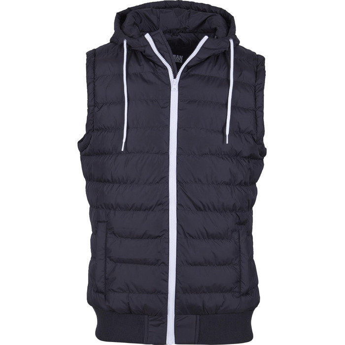 Чоловічий жилет з капюшоном Urban Classics Small Bubble чорного кольору, Streetwear Basics, розмір L