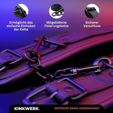 Кафтанчики Real PU для зв'язування рук | З металевим кільцем | Гнучкі та міцні для BDSM-ігор | З комфортною підкладкою | Естетичний, дискретний дизайн | BDSM, Bondage (руки)