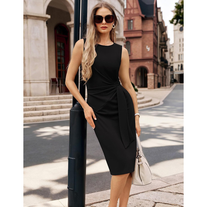 Сукня Grace Karin міді облягаюча з рукавами-реглан, чорна, розмір XXL. Офісна, коктейльна, вечірня