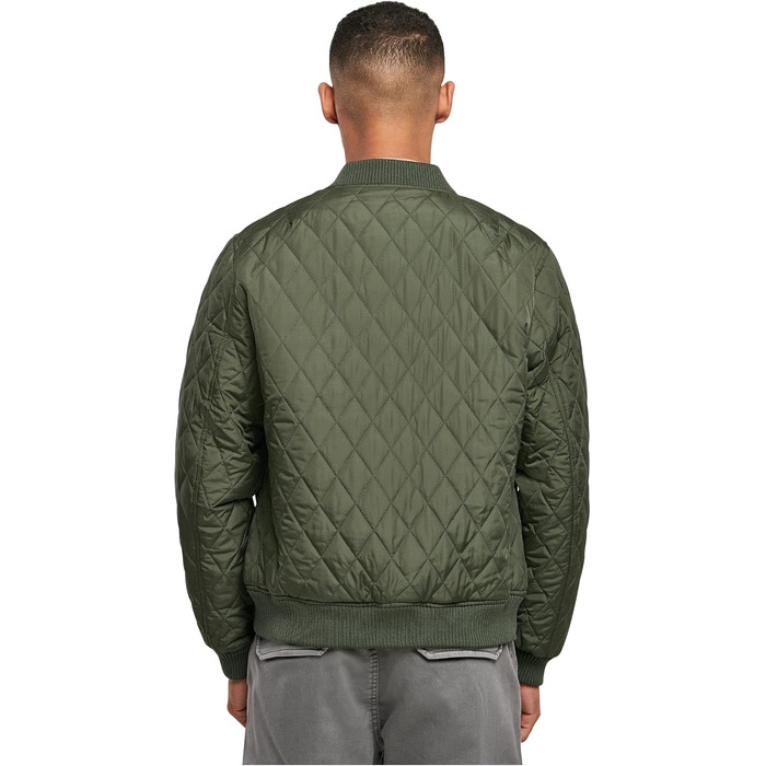 Чоловіча стібана куртка Urban Classics Diamond Quilt Jacket, оливкова, розмір 3XL