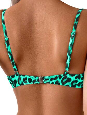 Бікіні GORGLITTER Daen Set з пуш-ап, спідниця-шорти, суцільний купальник, двокомпонентний, зелений (L)