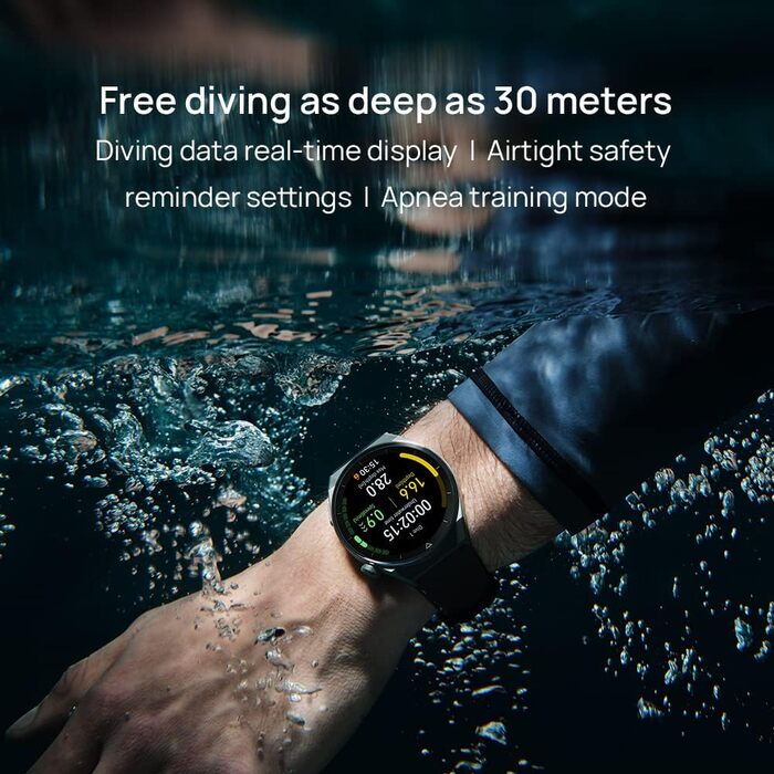 Смарт-годинник HUAWEI Watch GT 3 Pro 46mm (Титан, Сапфірове скло), сірий — Моніторинг SpO2 та пульсу, режим дайвінгу, бездротове заряджання