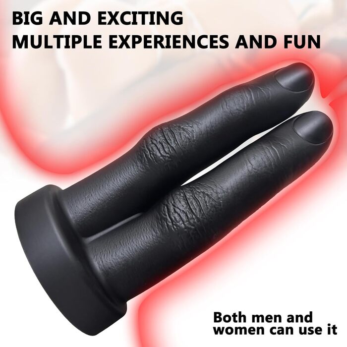 Силіконовий дилда 2.0 з присоскою, 2-в-1, для анального сексу (XXL)