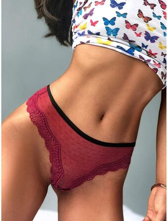 Сексуальна жіноча білизна YUHOOE: 7-ми комплектний набір танга з мережива, низька талія, G-string, кольоровий, L (об'єм стегон 92-98 см)