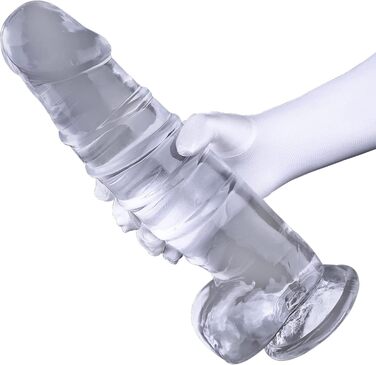 Анальний дилда BDSMLOVE XXXXL, прозорий, з присоскою, великий, для жінок та чоловіків