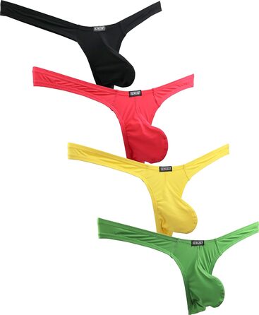 Сексуальна чоловіча труси T-back iKingky (4 шт., S) - бавовна, дихаюча тканина