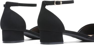 Жіночі туфлі-човники DREAM PAIRS на низьких підборах, чорний нубук, розмір 41 EU