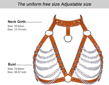 PETMHS Корсет з шкіри для жінок, повне покриття, готичний стиль, помаранчевий колір
