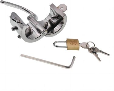 Металевий кільце для пеніса з високою продуктивністю, кавальце для яєчок з нержавіючої сталі з 6 гвинтами та 3 ключами, SM-обмеження, сексуальна іграшка для дорослих, чоловіче тренування на обмеження (кільце + 3 кульки)