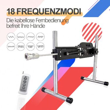 Металева секс-машина Fredorch Big Dildo з VAC-U-Lock, для чоловіків, жінок та пар, тиха робота