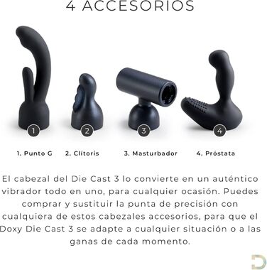 Масажер для тіла Doxy Die Cast 3 - чорний, перезаряджається, для жінок
