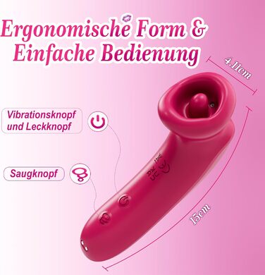 Вібратор для жінок: стимулятор клітора з 3 режимами соски, 10 режимами язика та вібрацією. Інтимні іграшки преміум-якості