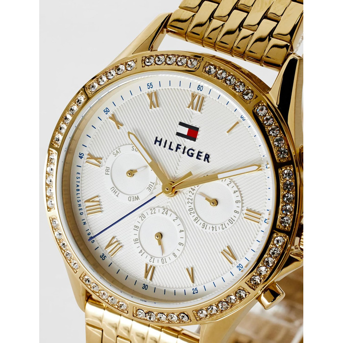 Жіночий кварцовий годинник Tommy Hilfiger з багатофункціональним циферблатом та сталевим браслетом, золотий