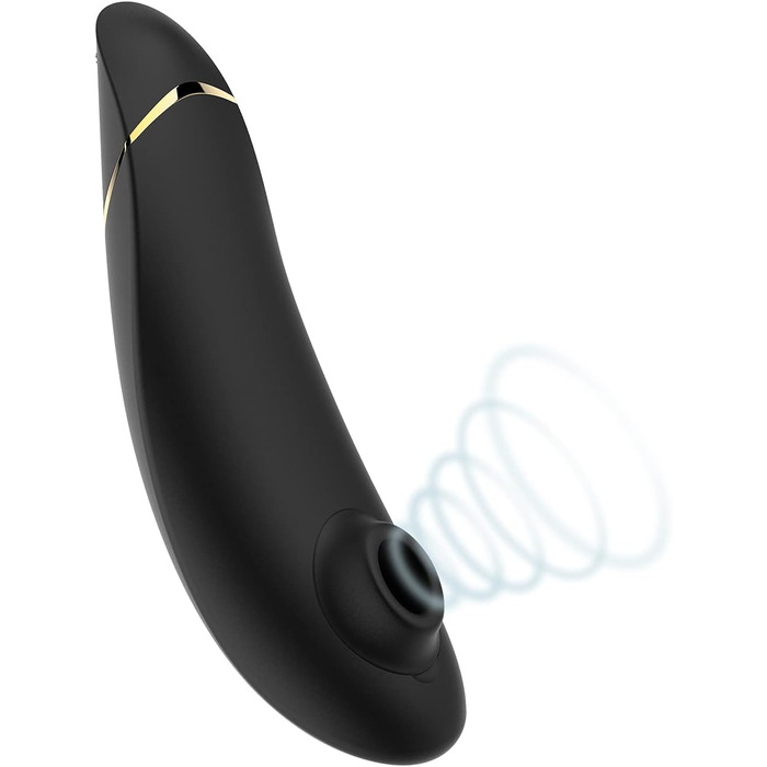 Womanizer Premium - вібратор для клітора з ефектом пульсації | Інтимна іграшка для жінок | Чорний, золотий