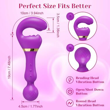 Вібратор дилда LYAMais G-Punkt з двома головками, 10 режимів вібрації, силікон, для жінок, парні ігри, стимулятор клітора, фіолетовий