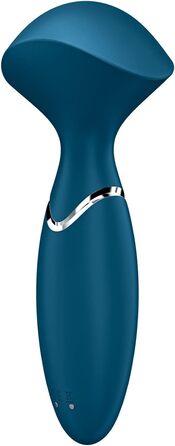 Вібратор Satisfyer Mini Wand-er: 12 програм, водонепроникний (IPX7), медичний силікон, для жіночих масажів та еротичних розваг, блакитний