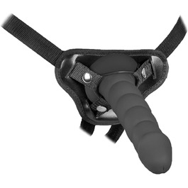 Секс-іграшка для жінок FESTSITZENDER STRAP ON з системою SNAP-LOCK, чорний силікон, 21x4.5 см