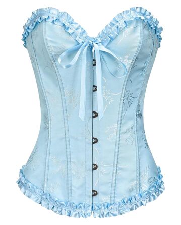 Корсет для повного бюсту KUOSE, корсет для живота, топ, великі розміри, чорний, світло-блакитний