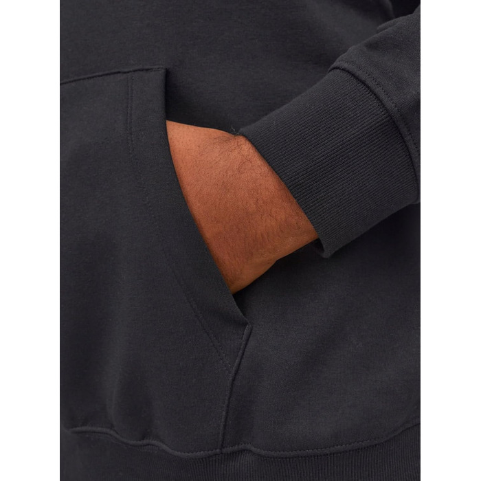 Чоловічий худі Jack & Jones JJESTAR JJ Sweat Hood — розслаблена посадка (Relaxed Fit), чорний, розмір 3XL