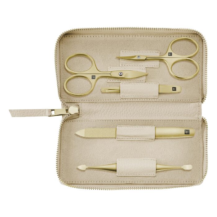 Манікюрний набір ZWILLING Premium Gold Edition (5 предметів) у шкіряному чохлі, дорожній набір для догляду за нігтями
