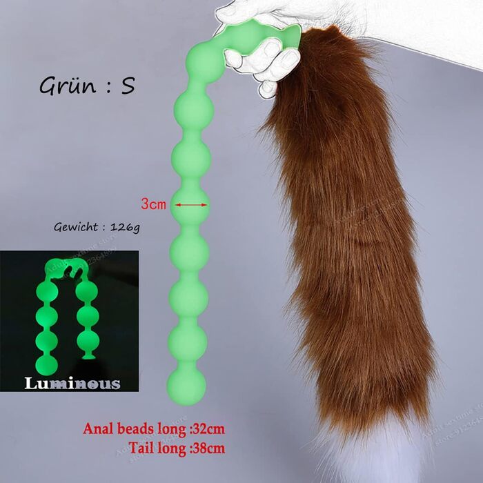 Анальні перлини з силікону JFRong з формою лисичого хвоста, анальні кулі, пару, для чоловіків та жінок, Cosplay, SM, анальні іграшки, кулі, дилдо, силікон, 4.5 см, 3 см