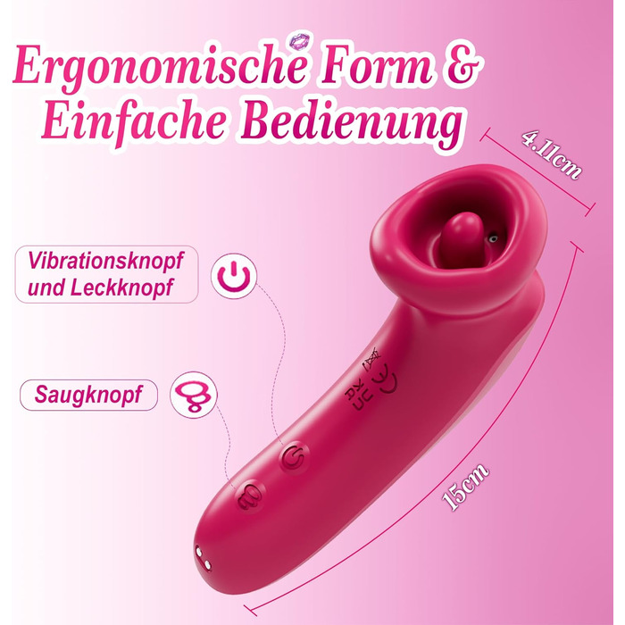 Вібратор для жінок: стимулятор клітора з 3 режимами соски, 10 режимами язика та вібрацією. Інтимні іграшки преміум-якості