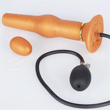 Надувний силіконовий анусный плагін Soarvlorfy – великий овипозитор, бутплъг з отвором, надувні анальні кулі, дилататор, мастурбатор для дорослих (жінок та чоловіків), золотий колір