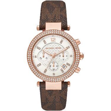 Жіночий годинник Michael Kors Parker: кварцовий хронограф зі сталевим або ПВХ ремінцем, 39 мм, коричневий