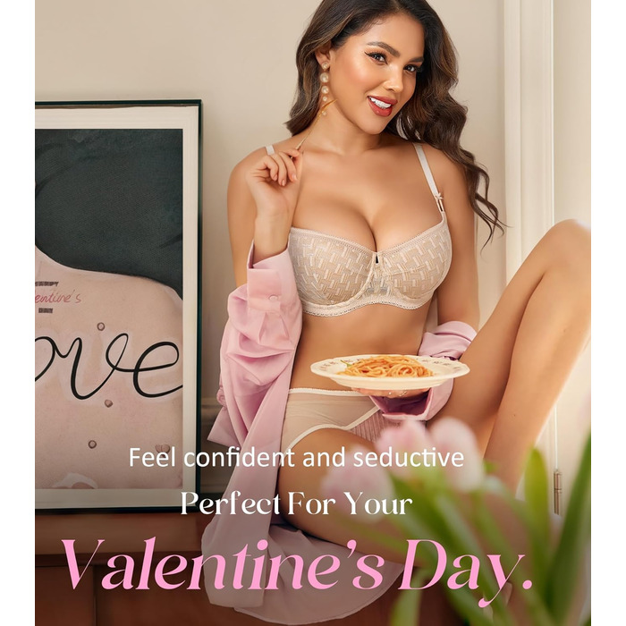 Жіночий бюстгальтер DotVol з прозорої сітки, мереживний балконет, без пуш-апу, 70E, бежевий