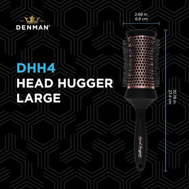 Кругла щітка для волосся Denman Medium Head Huggers DHH4 для об'єму та вирівнювання, рожеве золото та чорний, Large