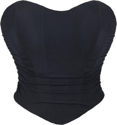 Шиммуо Корсет для жінок, топ-бюстгальтер, мереживний, без бретелек, чорний