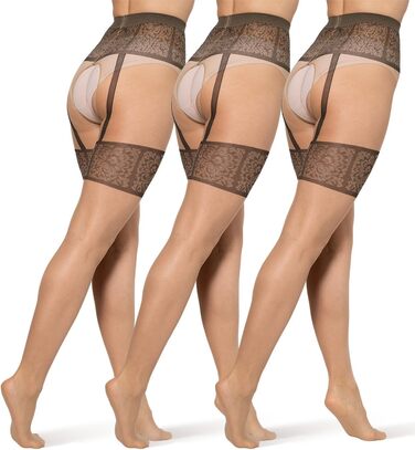 Шкарпетки-шкарпетки з візерунком BANANALU з відкритим кроком 20 Den XL Daino/Nero - 3 шт.