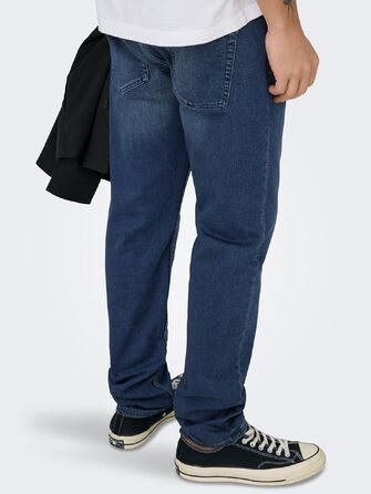 Чоловічі вузькі джинси Only & Sons Onsloom Slim Fit, темно-сині, 33W / 32L