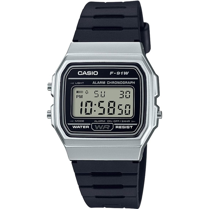 Наручний годинник Casio F-91WM унісекс, сріблястий