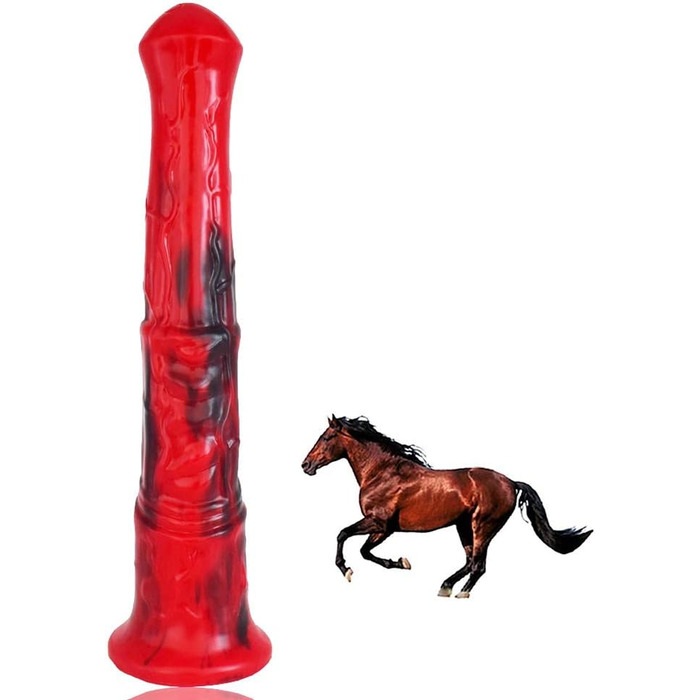 Аналдильдо Roluck 27 см для чоловіків та жінок: стимулятор G-точки, масажер простати, анальний секс-іграшка (червоний + чорний)