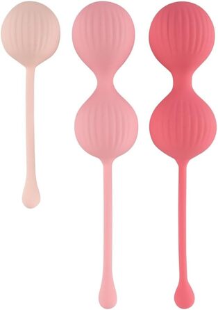 Набір для тренування м'язів тазового дна Orion Liebeskugel - інтенсивний набір з 3 шт. з рельєфною структурою, обертаються всередині, для початківців та досвідчених користувачів, рожевий