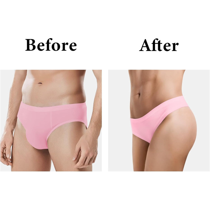 Танга-шорти LittleForBig з прихованим гафелем, гладкі шовкові, чорні - для кросдресерів та трансгендерних осіб