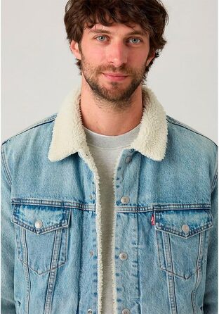 Чоловіча джинсова куртка Levi's Trucker з підкладкою Sherpa, колір Kentucky Blue