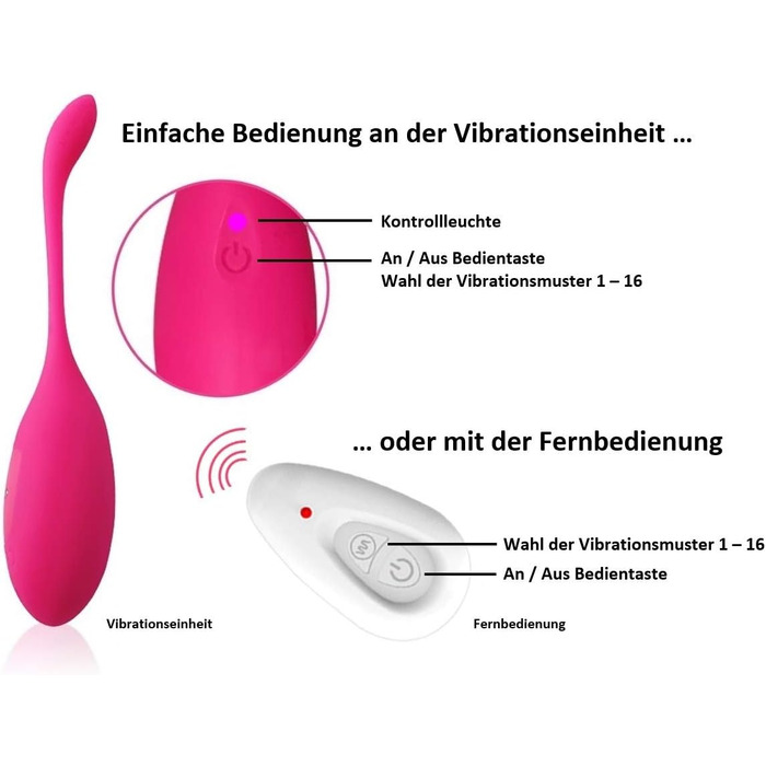 Вібратор JOY DeLuxe з пультом дистанційного керування - віброяйце з силікону, USB-зарядка