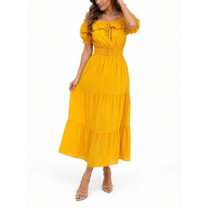 Жовта сукня maxi-хіспанка babydoll, елегантна, ХІТ XXL