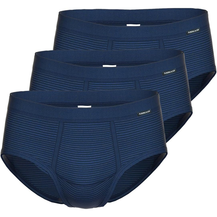 Труси боксер Ammann 3er Pack (5-12) - чоловічі, спортивні, з м'яким поясом, темно-синій та антрацитовий