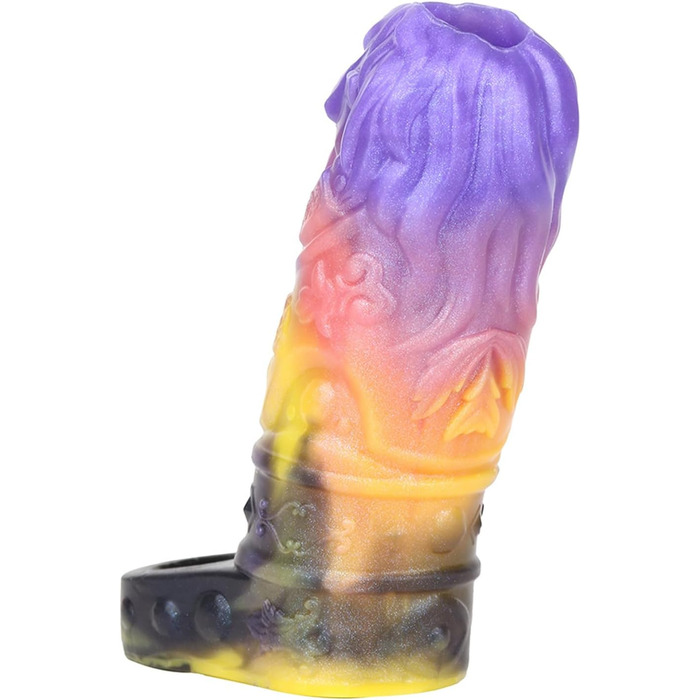 Силіконова маска для пеніса - реалістична чоловіча накладка з кільцем для яєчок, потовщена чоловіча накладка для збільшення пеніса та продовження статевого акту, G-spot екстендер